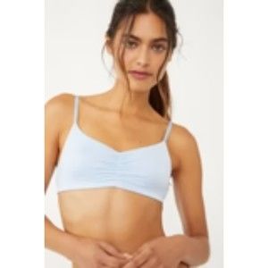 Free People NWT The Essential Bralette Sweetheart Neck T Shirt Design Blue S New
